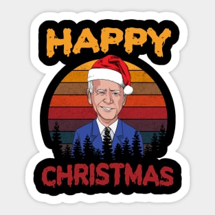 Vintage Joe Biden Halloween Happy Christmas Santa Hat Sticker